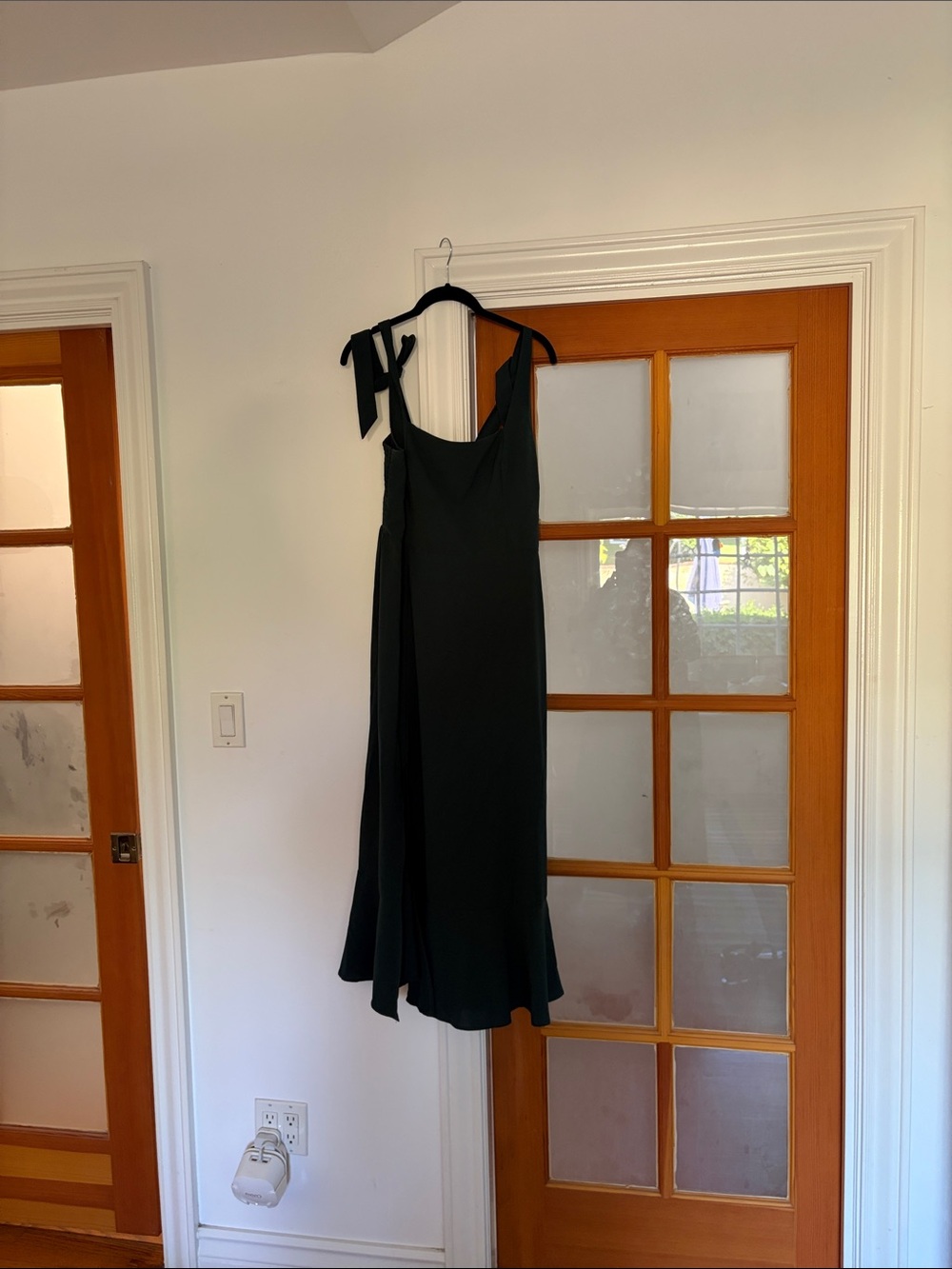Source Unknown Black Tie-Shoulder Maxi Dress